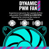 Cooler Master MasterFan MF120 Halo²Fan, Duo-Ring ARGB Gen2 LED 120mm Hybrid Frame Case fan, Liquid-White MFL-B2DW-21NP2-R2
