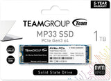 TEAMGROUP MP33 M.2 2280 1TB PCIe 3.0 x4 with NVMe 1.3 3D NAND Internal Solid State Drive (SSD) TM8FP6001T0C101