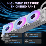 DarkFlash DF-DV360S-WH Liquid CPU Cooler LCD Screen ARGB PWM Radiator Aio Compatible w/Intel 1851/1700,AMD AM4/AM5 White