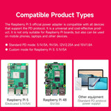Raspberry Pi Power Adapter Pi5 Official Original 27W Power PD Adapter USB-C 5.1V5A Type-C Interface (Black) SC1158