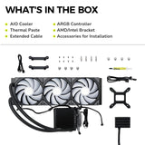 TRYX Panorama 360 Muti-Compatible ARGB AMOLED L-Shaped 3D Anamorphic Display Custom AIO Cooler (Black) L-P360A-AS3M-G0K