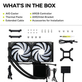 TRYX Panorama 280 Muti-Compatible ARGB AMOLED L-Shaped 3D Anamorphic Display Custom AIO Cooler (Black) L-P280A-AS2M-G0K