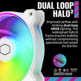 Cooler Master MasterFan MF120 Halo²Fan, Duo-Ring ARGB Gen2 LED 120mm Hybrid Frame Case fan, Liquid-White MFL-B2DW-21NP2-R2