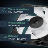 Arctic ACFAN00309A P12 Pro A-RGB Fan 120 mm PWM w/ Y-Cable Splitter 0 RPM<5% PWM, Fluid Dynamic Bearing RGB, 4-Pin - Black