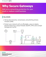 HPE S0G34A#ABA Networking Instant On Secure Gateway SG2505P 5-Port 2x2.5G,3x1G Smart-Managed Gateway 60w PoE,US Cord