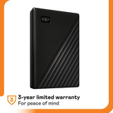 WD 4TB My Passport Portable External Hard Drive with backup software and password protection, Black - WDBPKJ0040BBK-WESN