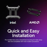 Cooler Master MLX-D36M-A25SZ-LW Atmos II 360 LCD Panel CPU Liquid Cooler, aRGB AMD AM5|4, Intel i9 LGA 1851|1700-White