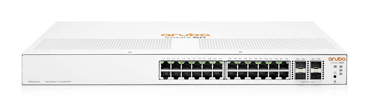 HPE Networking Instant On 1930 24-Port Gb Ethernet 24xGE, 4X 1G, 10G SFP+, L2+ Smart Switch US Cord | JL682A#ABA