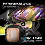 Corsair CW-9061001-WW iCUE Link H100i Liquid CPU Cooler 240mm AIO QX120 RGB Fans Fits Intel LGA 1700, AMD AM5 - Black