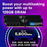 Crucial RAM 64GB Kit (2x32GB) DDR5 5600MHz (or 5200MHz or 4800MHz) Desktop Memory CT2K32G56C46U5