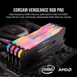 Corsair CMW32GX4M2E3200C16 Vengeance RGB PRO DDR4 RAM 32GB (2x16GB) 3200MHz CL16  Desktop Computer Memory - Black
