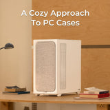 TRYX C-F500F-FM1E-G0W FLOVA F50 Mid-Tower ATX Case Fabric-Crafted Tempered Glass ATX Case Quiet Cross-Flow  360mm - White