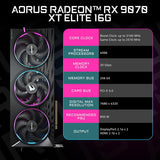Gigabyte GV-R9070XTAORUS E-16GD AORUS Radeon RX 9070 XT Elite 16G Graphics Card