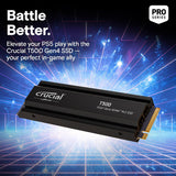 Crucial T500 GEN4 SSD M.2 2280 4TB PCIe 4.0 NVMe 3D NAND TLC, Up to 7000MB/s, Internal SSD with Heatsink CT4000T500SSD5
