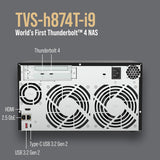 QNAP Ultra-High Speed 8 Bay Thunderbolt 4 NAS, Intel Core i9, 64GB DDR4 RAM, 2 x 2.5GbE ports TVS-H874T-i9-64G-US