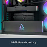 Arctic ACPCC00019A XtenderVG PC Case-Mid Tower Tempered Glass Panel-A-RGB Fans Vertical GPU Mounting kit - Mirror Black
