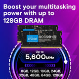 Crucial CT64G56C46S5 64GB DDR5 RAM 5600MHz  Laptop Memory, SODIMM 262-Pin,Compatible w/ Intel Core Ultra ,AMD Ryzen 8000