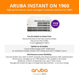 HPE Networking Instant On 1960 24-Port Gb Smart Switch-24x 1G|2X SFP+|2X 10GBase-T | JL806A#ABA