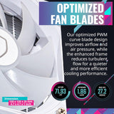 Cooler Master MasterLiquid 240L Core ARGB 120mm 4-Pin PWM 1750RPM AIO Liquid Cooler - White (MLW-D24M-A18PZ-RW)
