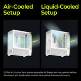TRYX C-F500F-FM1E-G0W FLOVA F50 Mid-Tower ATX Case Fabric-Crafted Tempered Glass ATX Case Quiet Cross-Flow  360mm - White