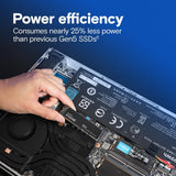 Crucial CT1000P510SSD8 P510 1TB Gen5 NVMe SSD, Up to 11,000 MB/s, PCIe 5.0 M.2 2280 SSD, Internal Solid State Drive