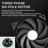 TRYX F-R140P-NN1M-G0K ROTA PRO 140mm Case Fan 4-Pin PWM LCP Material FDB  1650RPM Airflow High-Performance Quiet - Black