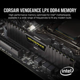 Corsair VENGEANCE LPX DDR4 RAM 32GB (2x16GB) 3200MHz CL16-20-20-38 1.35V Desktop Memory (Black) CMK32GX4M2E3200C16