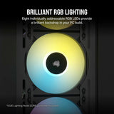 Refurbished Corsair iCUE AF120 RGB Elite 120mm PWM 3 Fan Kit Eight RGB LEDs Fluid Dynamic Bearing (Black) CO-9050154-WW/RF