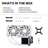 TRYX Panorama 280 Muti-Compatible ARGB AMOLED L-Shaped 3D Anamorphic Display Custom AIO Cooler (White) L-P280A-AS2M-G0W