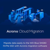 WD 500GB WD Blue SN580 NVMe Internal Solid State Drive SSD - Gen4 x4 PCIe 16Gb/s, M.2 2280, Up to 4,000 MB/s (WDS500G3B0E)