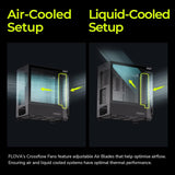 TRYX C-F500F-FM1E-G0K FLOVA F50 Mid-Tower ATX Case Fabric-Crafted Tempered Glass ATX Case Quiet Cross-Flow  360mm - Black