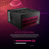 MSI PCIE 5 & ATX 3.0 Gaming Power Supply Full Modular 80 Plus Gold Certified 1000W Compact Size ATX PSU MPGA1000GPCIE5