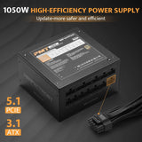 Darkflash DF-PMT-1050-BK PMT1050 Fully Modular Power Supply ATX 3.1& PCIe 5.1  80 Plus Gold Gaming PSU-Black