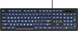 Azio KB512 Large Font Backlit USB Keyboard w/ 3 Interchangeable Backlight Colors