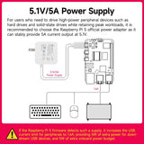 Raspberry Pi Power Adapter Pi5 Official Original 27W Power PD Adapter USB-C 5.1V5A Type-C Interface (Black) SC1158