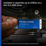 WD 2TB WD Blue SN580 NVMe Internal Solid State Drive SSD - Gen4 x4 PCIe 16Gb/s, M.2 2280, Up to 4,150 MB/s (WDS200T3B0E)