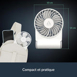 Arctic AEBRZ00029A Summair Rechargeable Handheld Fan w/ Stand, infinite speed, 4-77h, USB-C (incl. USB-A Cable) - White