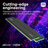 Crucial CP2K32G4DFRA32A Pro 64GB DDR4 RAM Kit (2x32GB), 3200MHz (or 3000MHz or 2666MHz) Desktop Memory