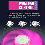 Cooler Master SickleFlow 120 V2 RGB Square Frame Fan,4 Pin Customizable LEDs 120mm PWM Liquid Radiator MFX-B2DN-18NPC-R1