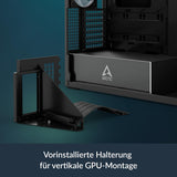Arctic ACPCC00019A XtenderVG PC Case-Mid Tower Tempered Glass Panel-A-RGB Fans Vertical GPU Mounting kit - Mirror Black