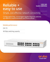 HPE Networking Instant On 1430 24-Port Gb Unmanaged Layer 2 Ethernet Switch | 24x 1G | Fan-Less | US Cord | R8R49A#ABA