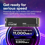 Crucial CT1000P510SSD8 P510 1TB Gen5 NVMe SSD, Up to 11,000 MB/s, PCIe 5.0 M.2 2280 SSD, Internal Solid State Drive