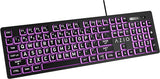 Azio KB512 Large Font Backlit USB Keyboard w/ 3 Interchangeable Backlight Colors