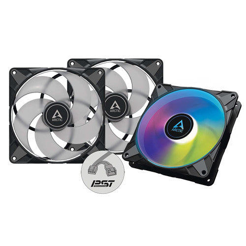 ARCTIC ACFAN00257A P14 PWM PST A-RGB 0dB (3 Pack) 140mm PWM PST Case fan, Optimised for Static Pressure,1900 RPM-Black