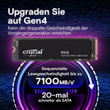 Crucial P310 M.2 2280 1TB PCI-Express 4.0x4 NVMe 3D NAND Internal Solid State Drive Speed Up to7100 MBps CT1000P310SSD8