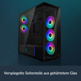 Arctic ACPCC00019A XtenderVG PC Case-Mid Tower Tempered Glass Panel-A-RGB Fans Vertical GPU Mounting kit - Mirror Black