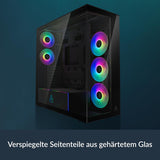 Arctic ACPCC00018A Xtender PC Case-Mid Tower-Tempered Glass Panel-Included A-RGB Fans - Mirror Black