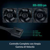 Arctic S12038-4K - 120mm Case Fan (3-Pack) - dual ball bearing - max 4000 RPM - PWM regulated ACFAN00303A