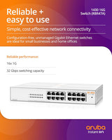 HPE Networking Instant On 1430 16-Port Gb Unmanaged Layer 2 Ethernet Switch | 16x 1G | Fan-Less | US Cord | R8R47A#ABA