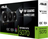ASUS GeForce RTX 5070 12GB GDDR7 OC Edition Gaming Graphics Card PCIe 5.0, HDMI/DP 2.1, 3.125-slot TUF-RTX5070-O12G-GAMING